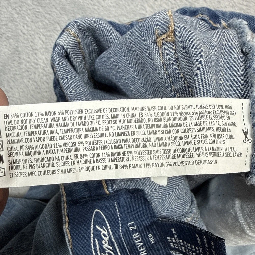 Forever 21 x Ford Double Knee Herringbone Carpenter Jeans Men 34 (Fits 34X31)